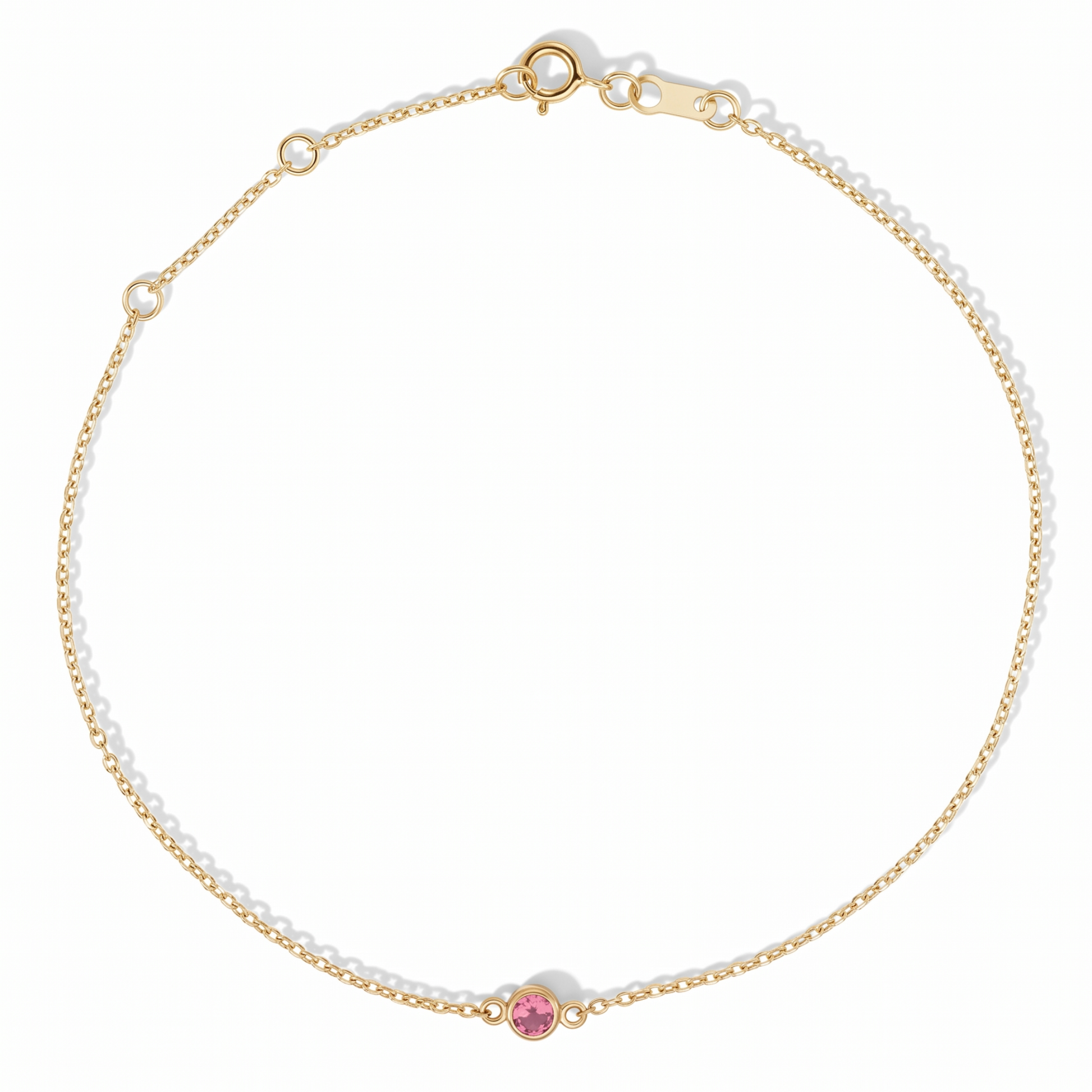 The Sol Bracelet | Natural Pink Tourmaline | Cable Chain