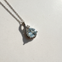 Trillion Aquamarine Pendant Necklace | Sterling Silver