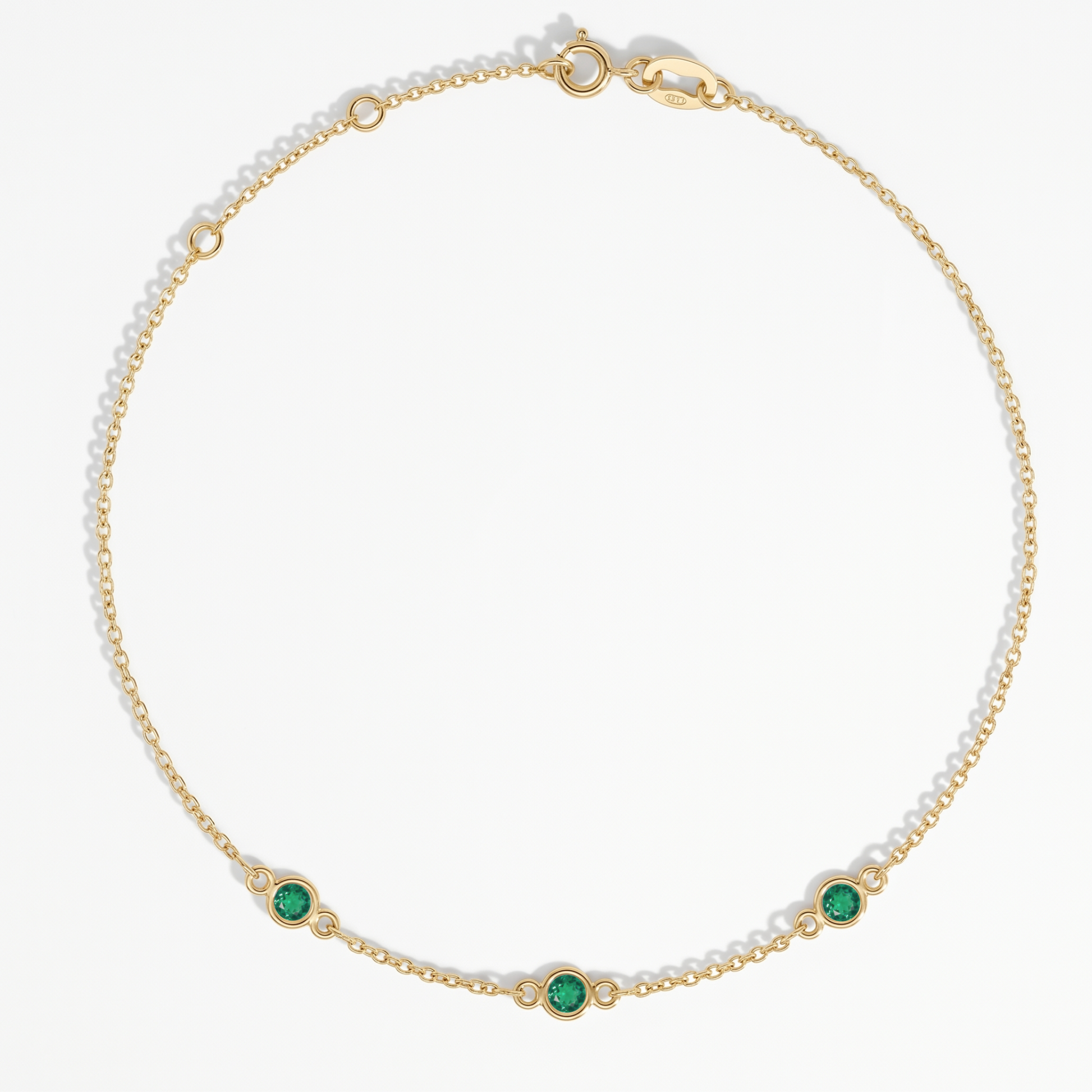 The Three Station Bracelet | Cable Chain