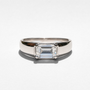 Beveled Edge Men's Wedding Band | 1.75 CT Emerald Cut Diamond