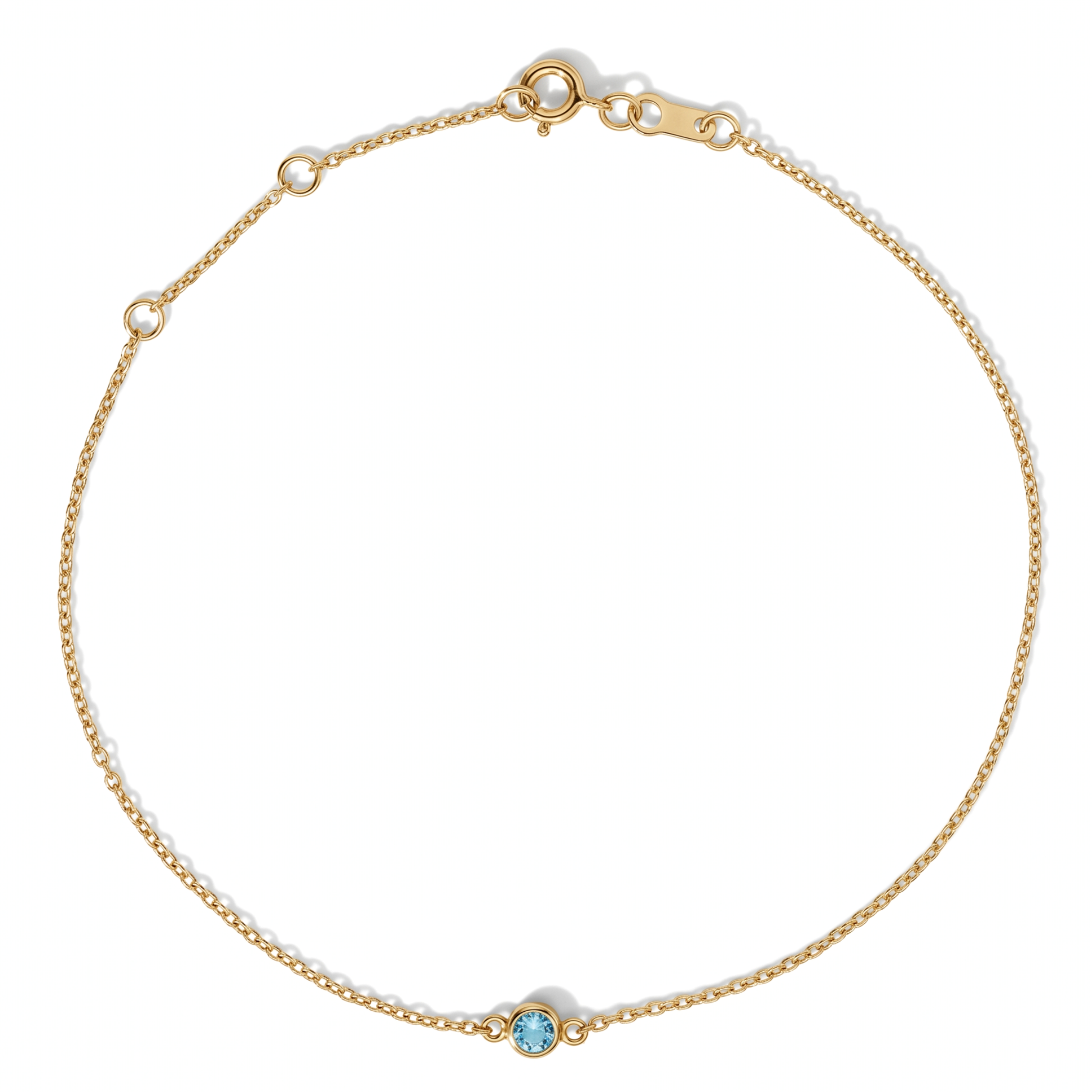The Sol Bracelet | Natural Blue Zircon | Cable Chain