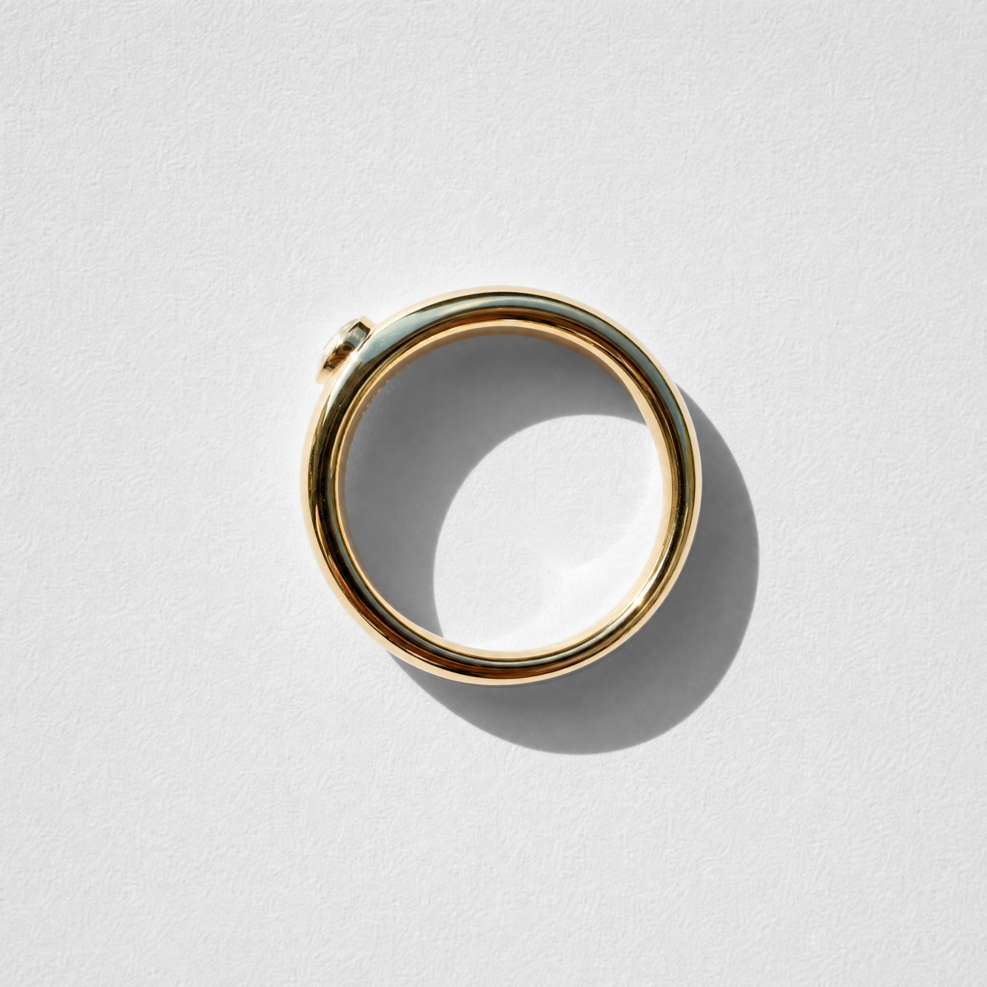Bezel Set Round Diamond Men's Band