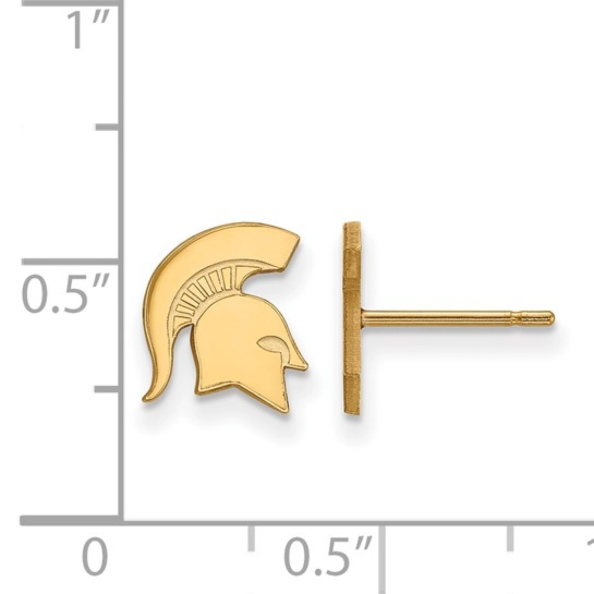 MSU Spartan Helmet Stud Earrings | Gold Plated Sterling Silver