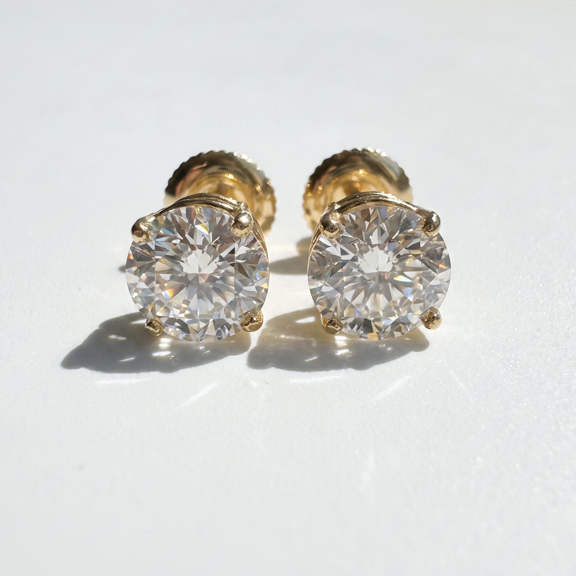 3.15 CTW Round Brilliant Lab Diamond Studs | 14K Yellow Gold | IGI Certified