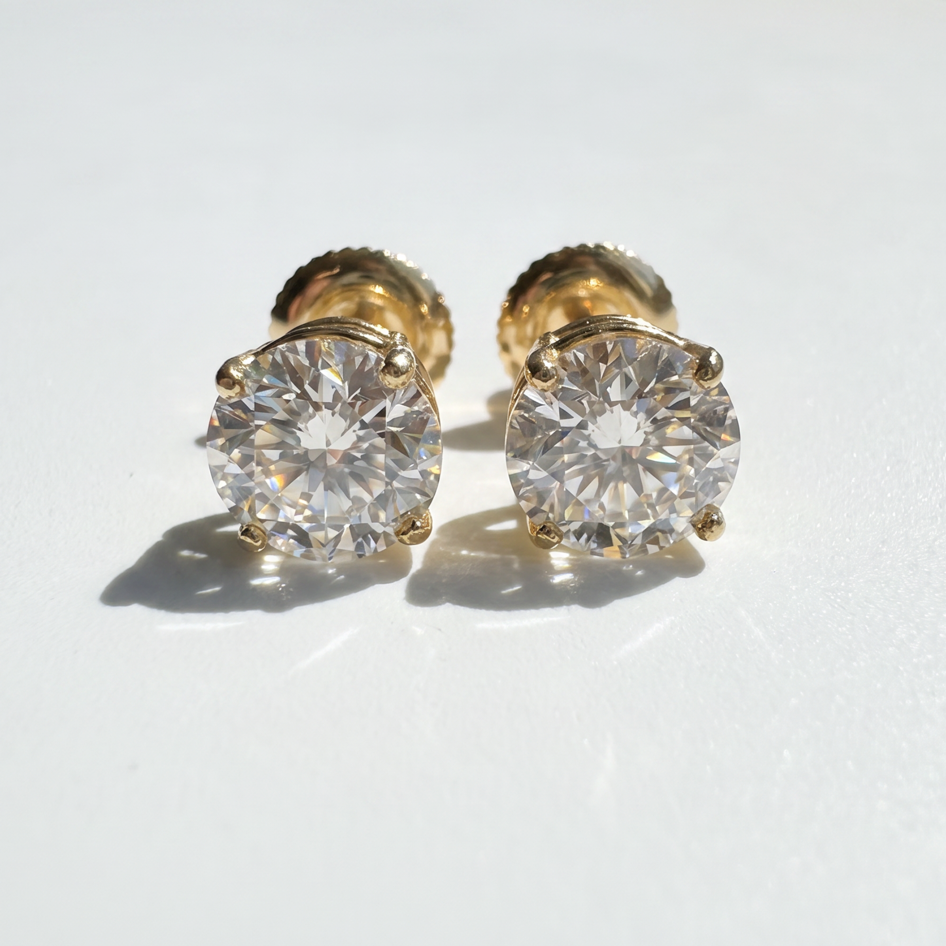 3.15 CTW Round Brilliant Lab Diamond Studs | 14K Yellow Gold | IGI Certified