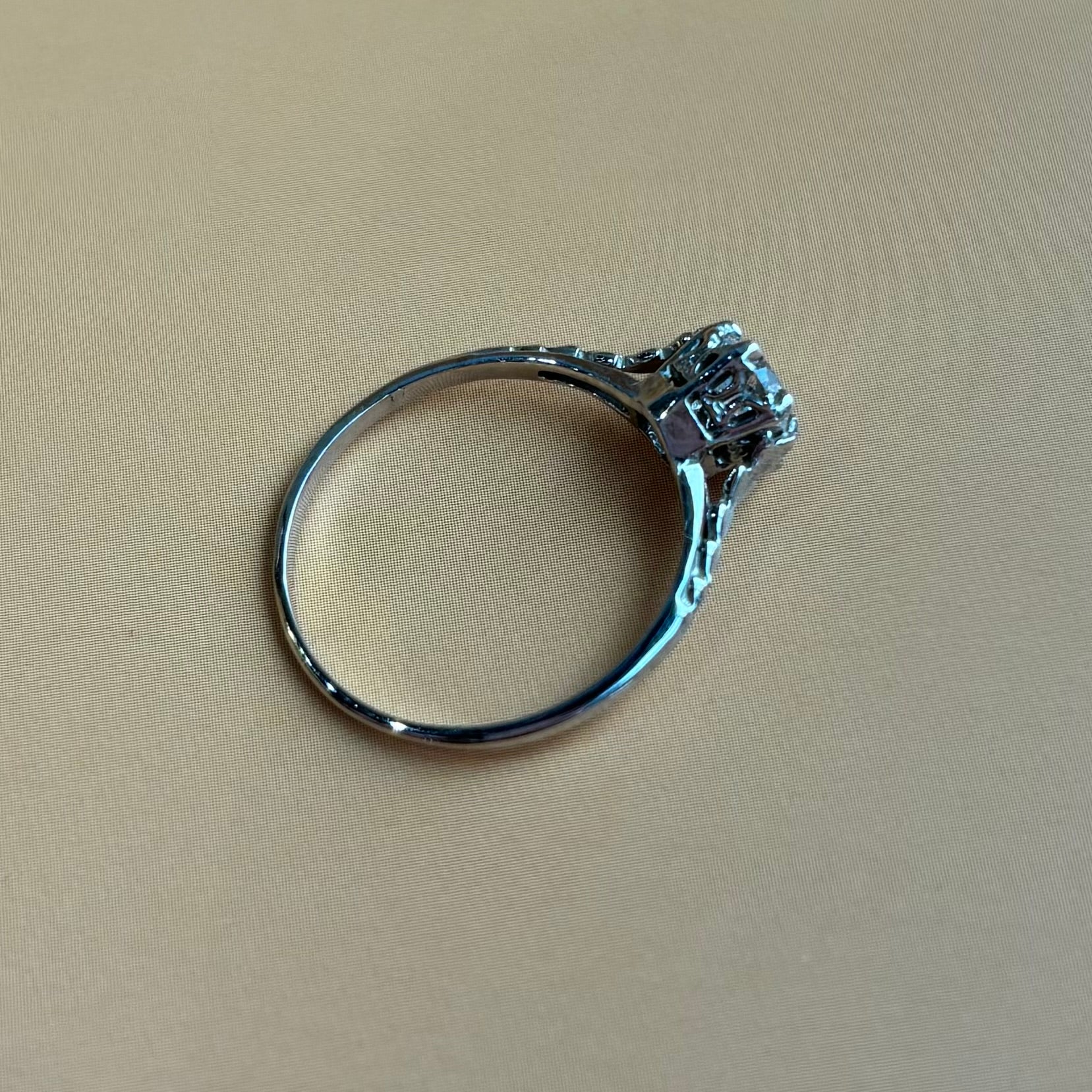 0.38 CT Old European Cut Diamond Vine Ring | Vintage