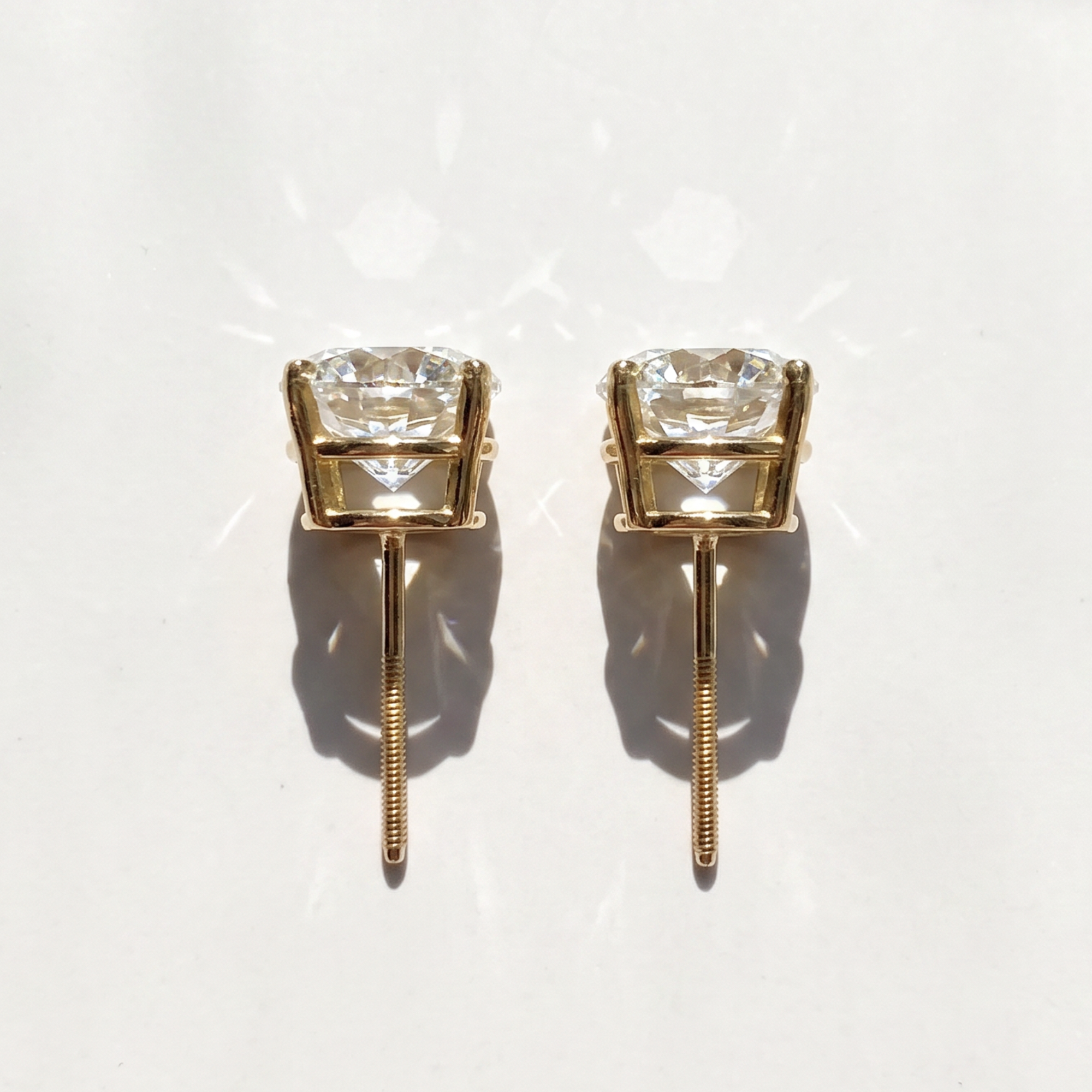 3.15 CTW Round Brilliant Lab Diamond Studs | 14K Yellow Gold | IGI Certified