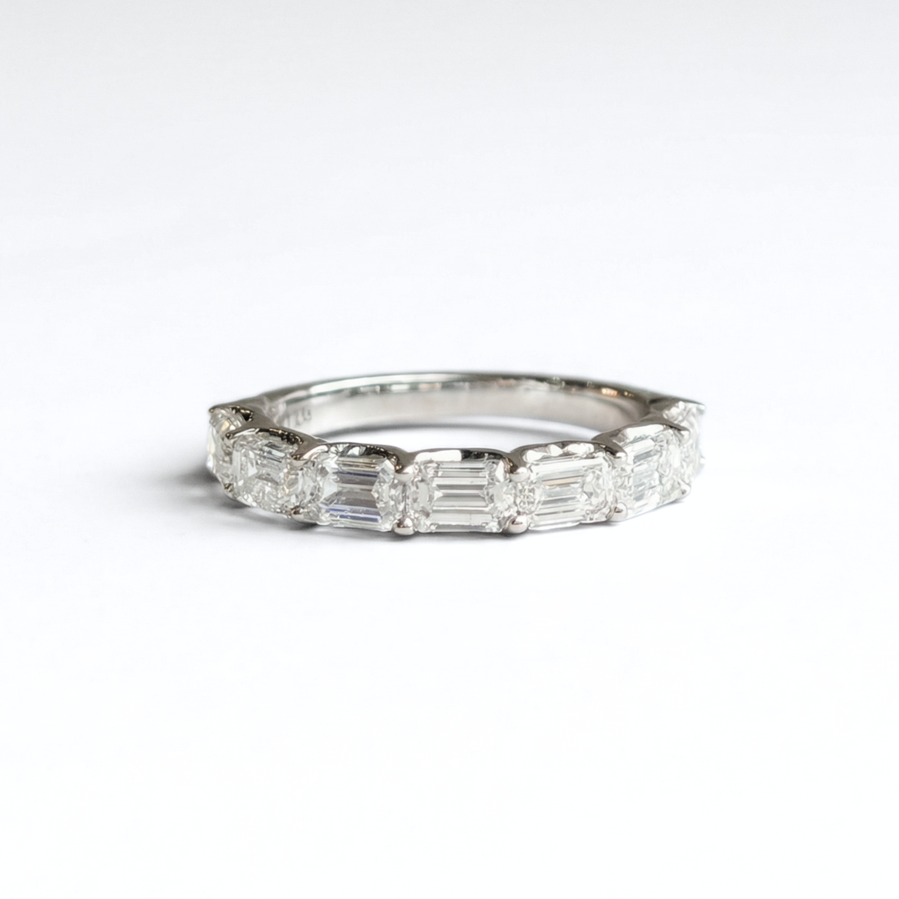 2.00 CTW Lab-Grown Diamond East-West Emerald Cut Band | 14K White Gold