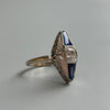 1920 Bullet Cut Sapphire Ring