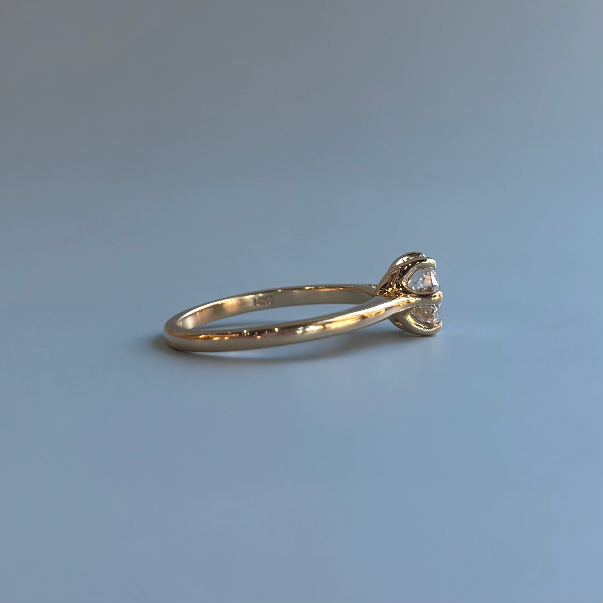 Lotus Flower Lab-Grown Diamond Solitaire | 1.02 CT | 14K Yellow Gold | D Color, VVS2 Clarity