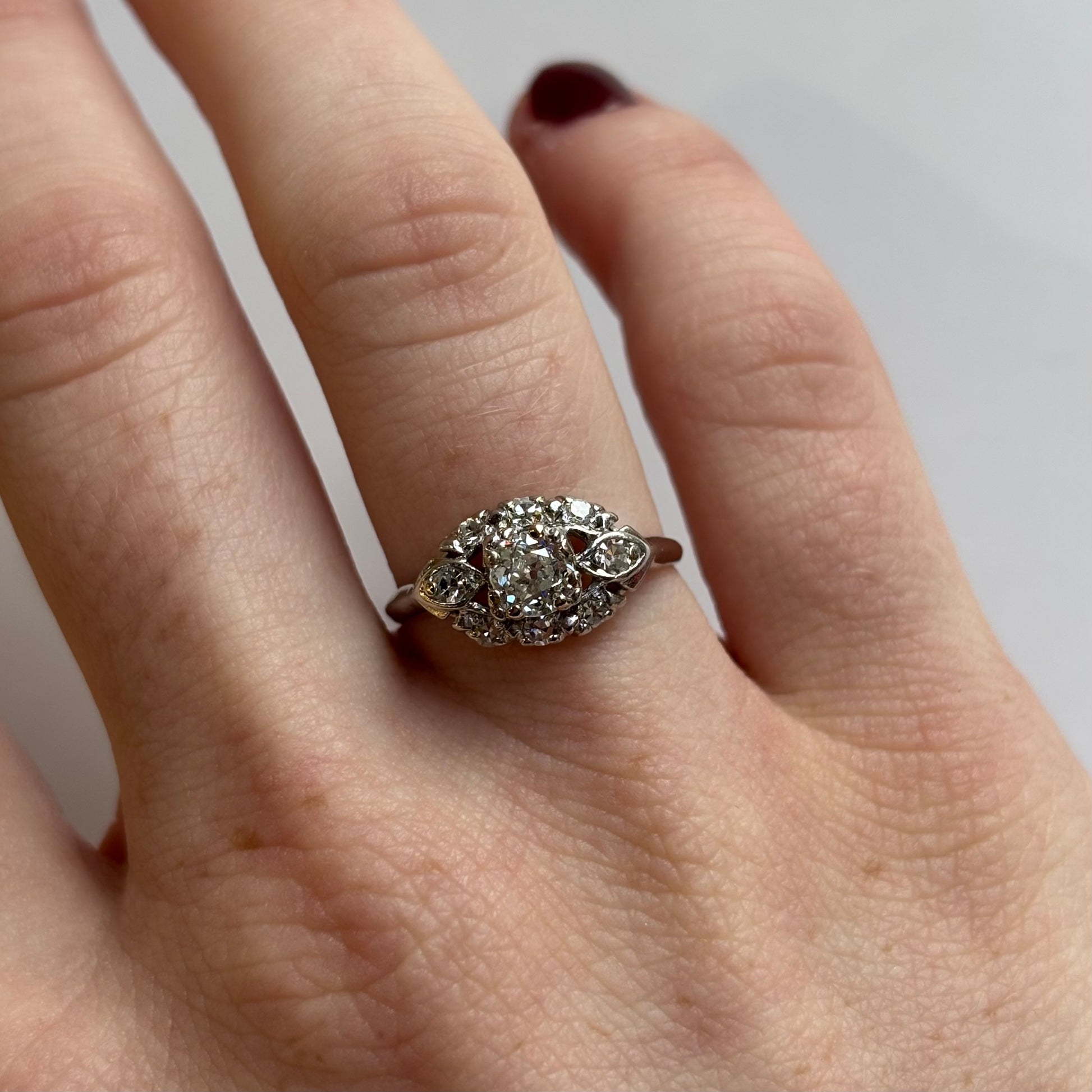 Art Deco 0.65CTW Diamond Engagement Ring | Platinum | Vintage