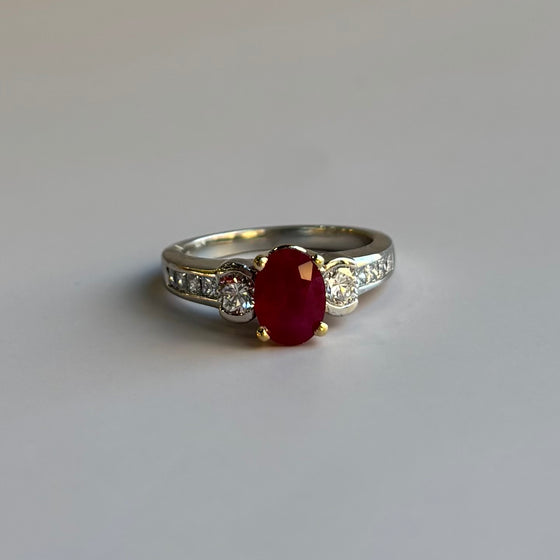 Platinum Oval Ruby