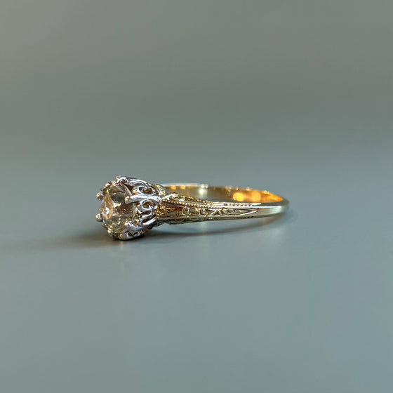 Two-Tone Victorian Diamond Engagement Ring