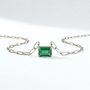 The Gemstone Paperclip Necklace | Lab-Grown Emerald