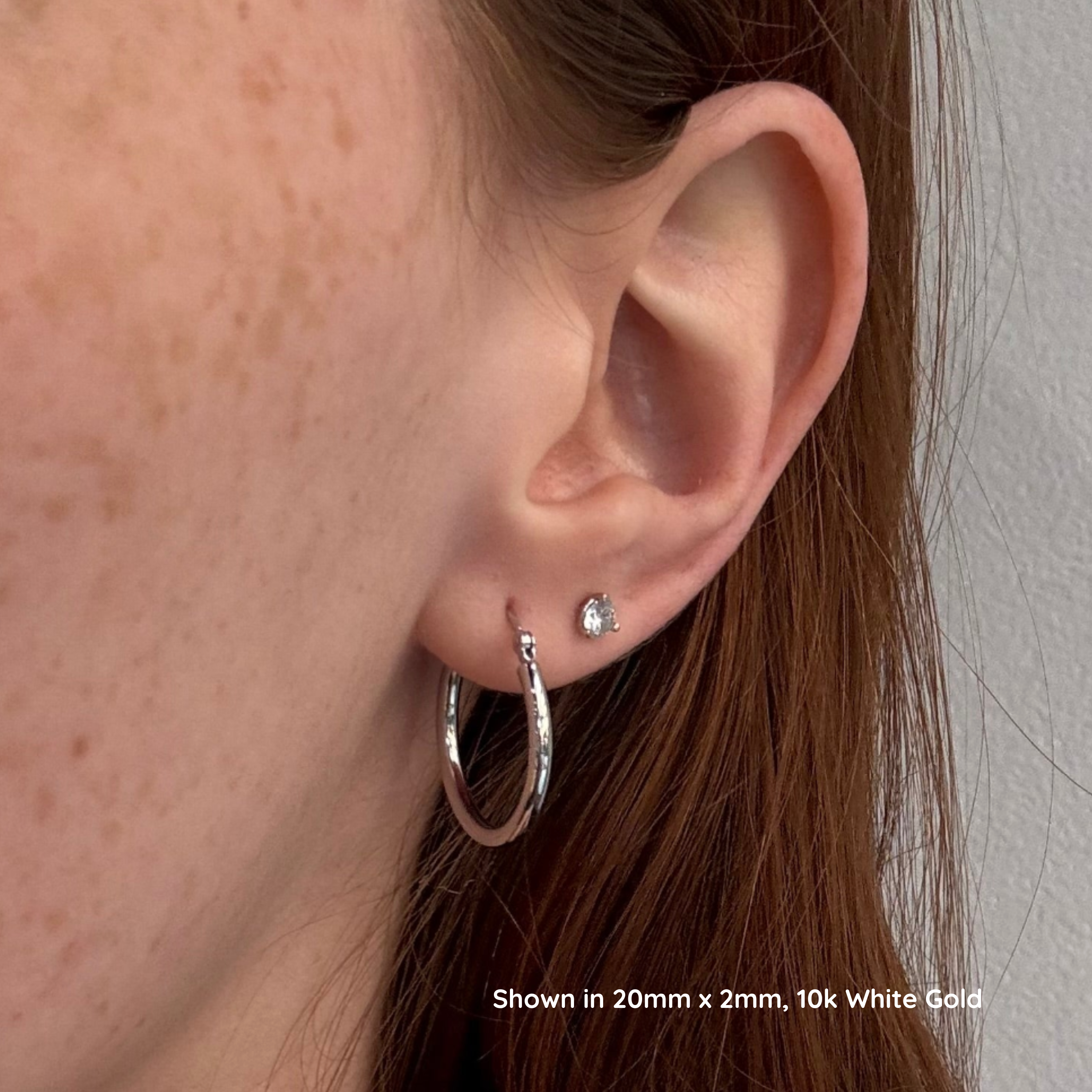 Classic Gold Hoop Earrings | 10K Yellow & White Gold