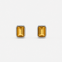 Emerald Cut Bezel Studs | Citrine | Sterling Silver