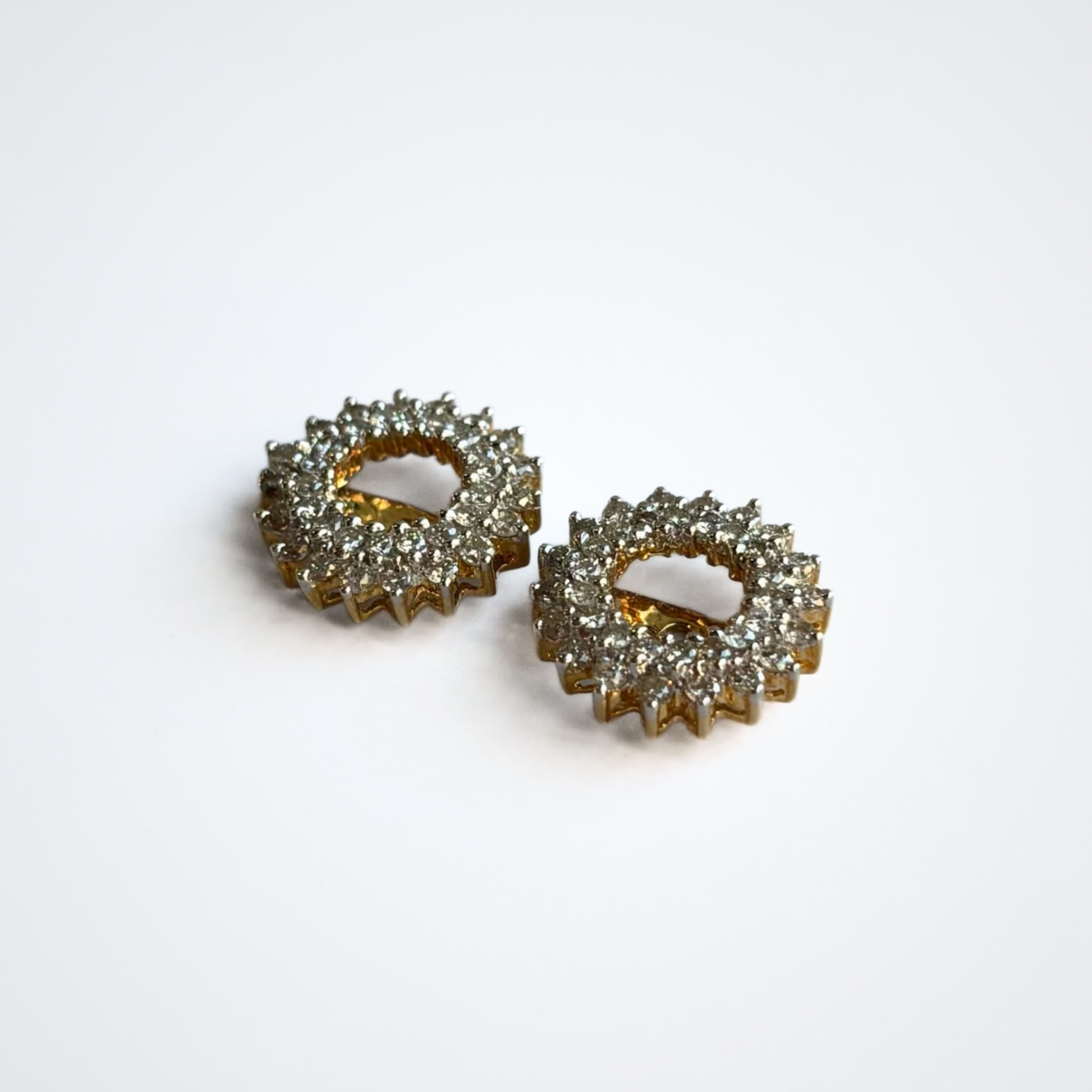 Natural Diamond Halo Earring Jackets | 0.75 CTW | 14K Yellow Gold