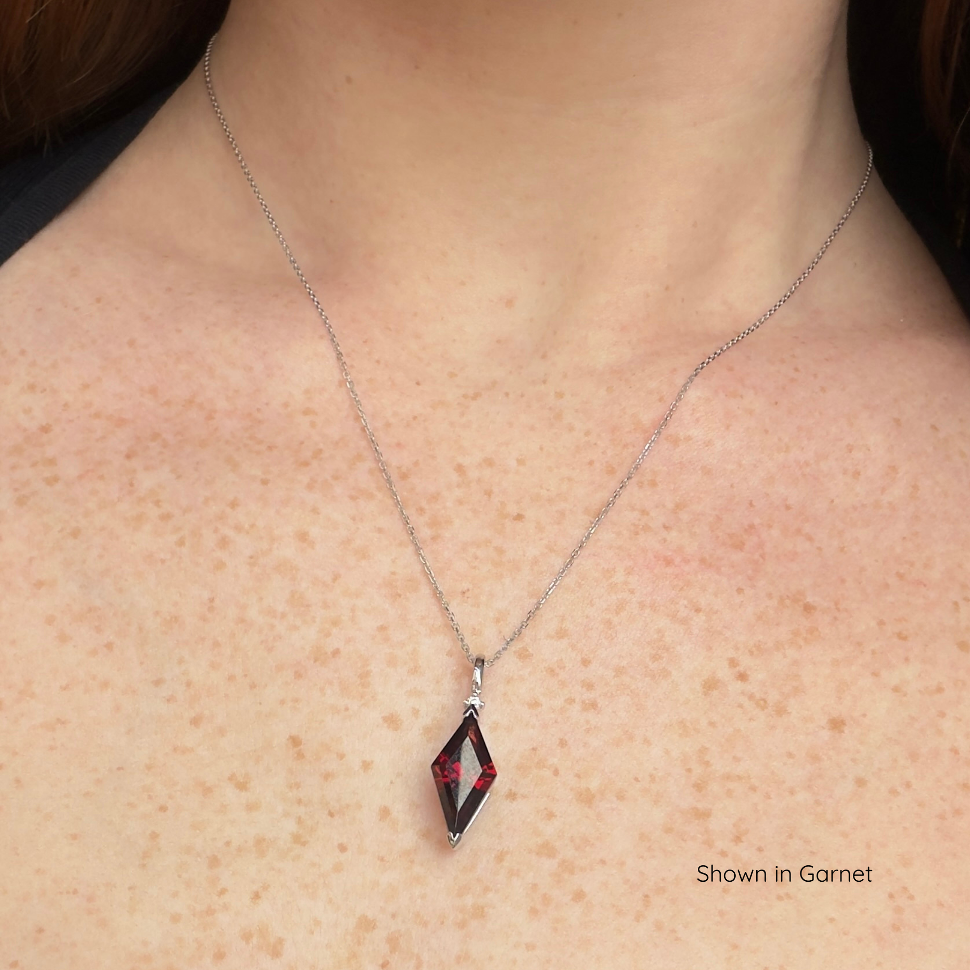 The Kite Cut Gemstone Necklace | Blue Sapphire | Sterling Silver