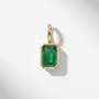The Bezel Set Emerald Pendant | 14K Yellow Gold