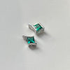 Princess Cut Emerald Earrings