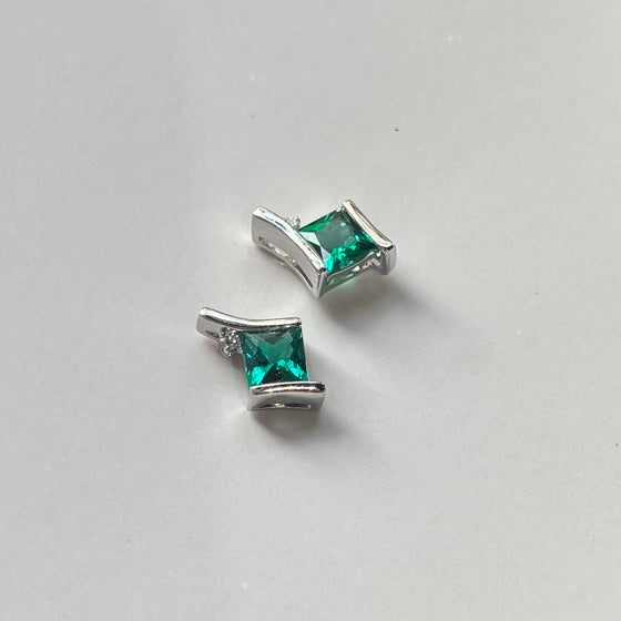 Princess Cut Emerald Earrings
