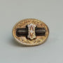 Victorian Black & White Enamel Convertible Brooch Pendant | 10k Yellow Gold | Vintage