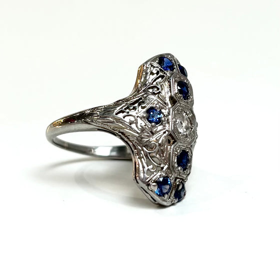 Art Deco Sapphire and Diamond Ring