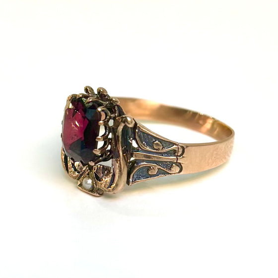 Apollo Greek Lyre Garnet Ring