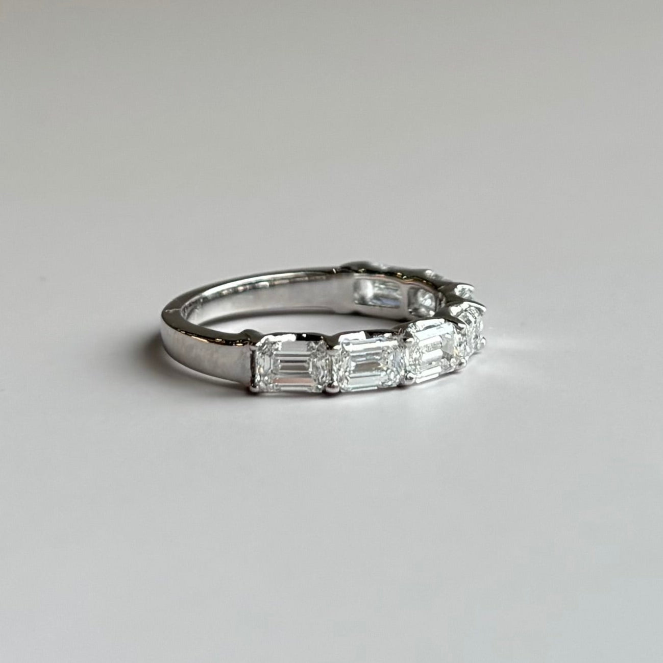Lab-Grown Diamond East-West Baguette Band | 2.00 CTW | 14K White Gold |  D Color, VVS Clarity
