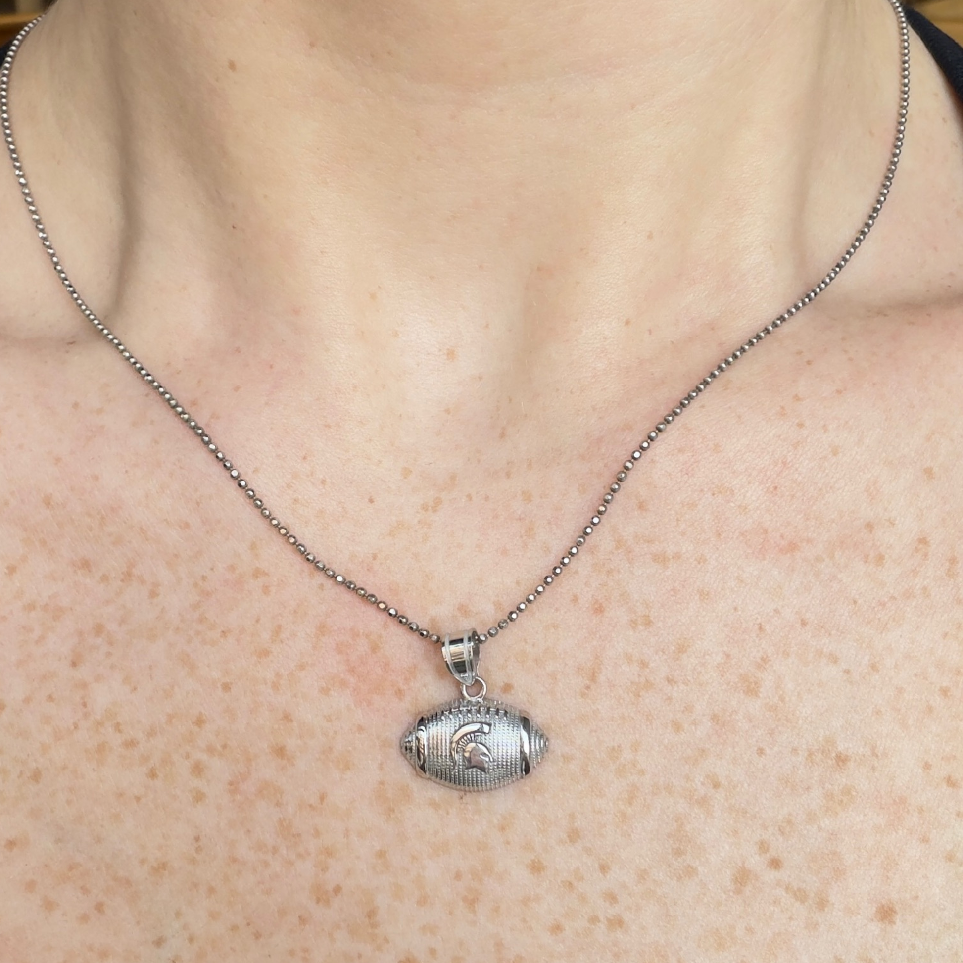 MSU Football Necklace | Sterling Silver
