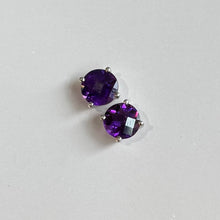  Checkered Amethyst Earrings