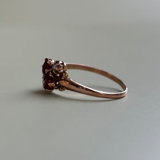 Antique Ruby and Seed Pearl Ring