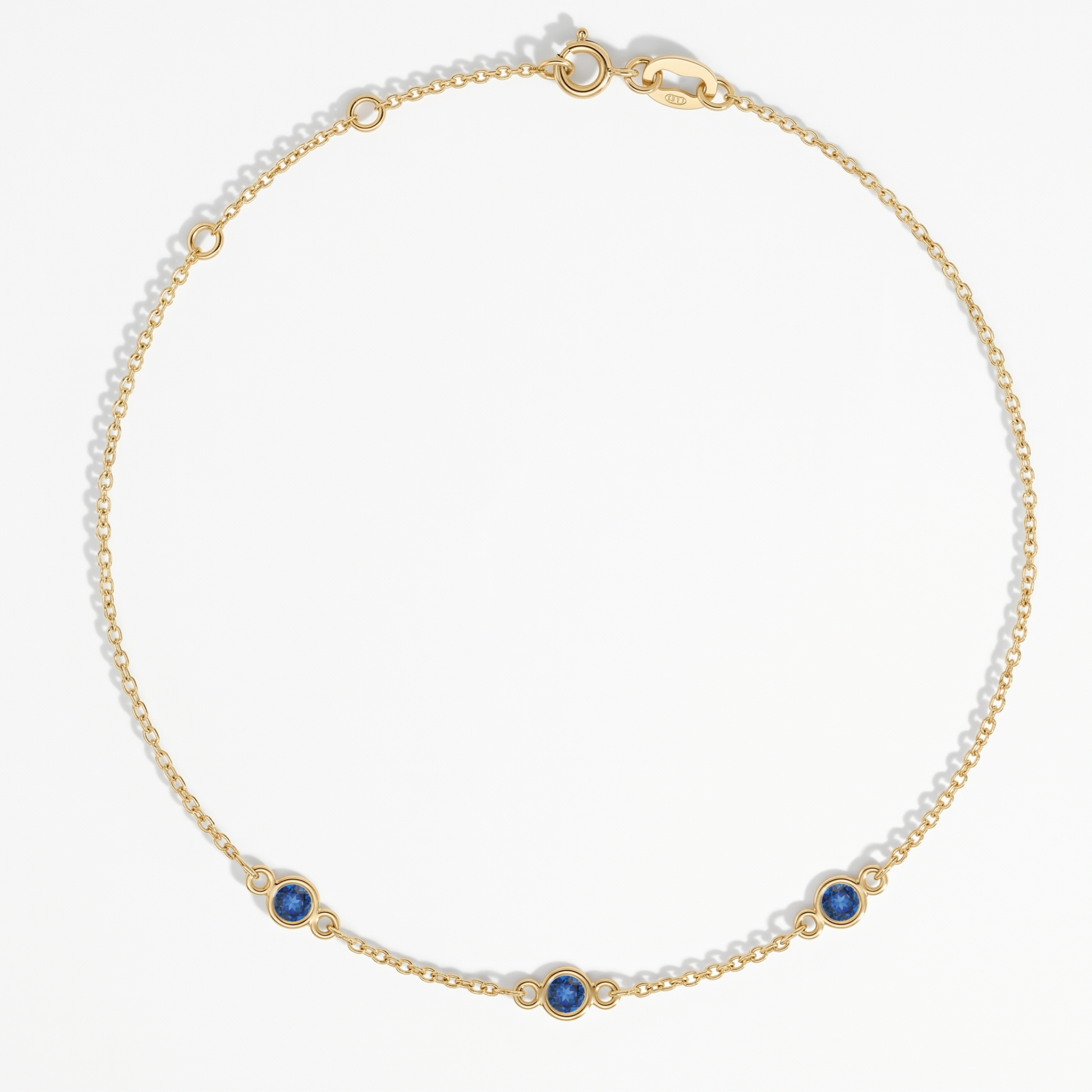 The Three Station Bracelet | Cable Chain