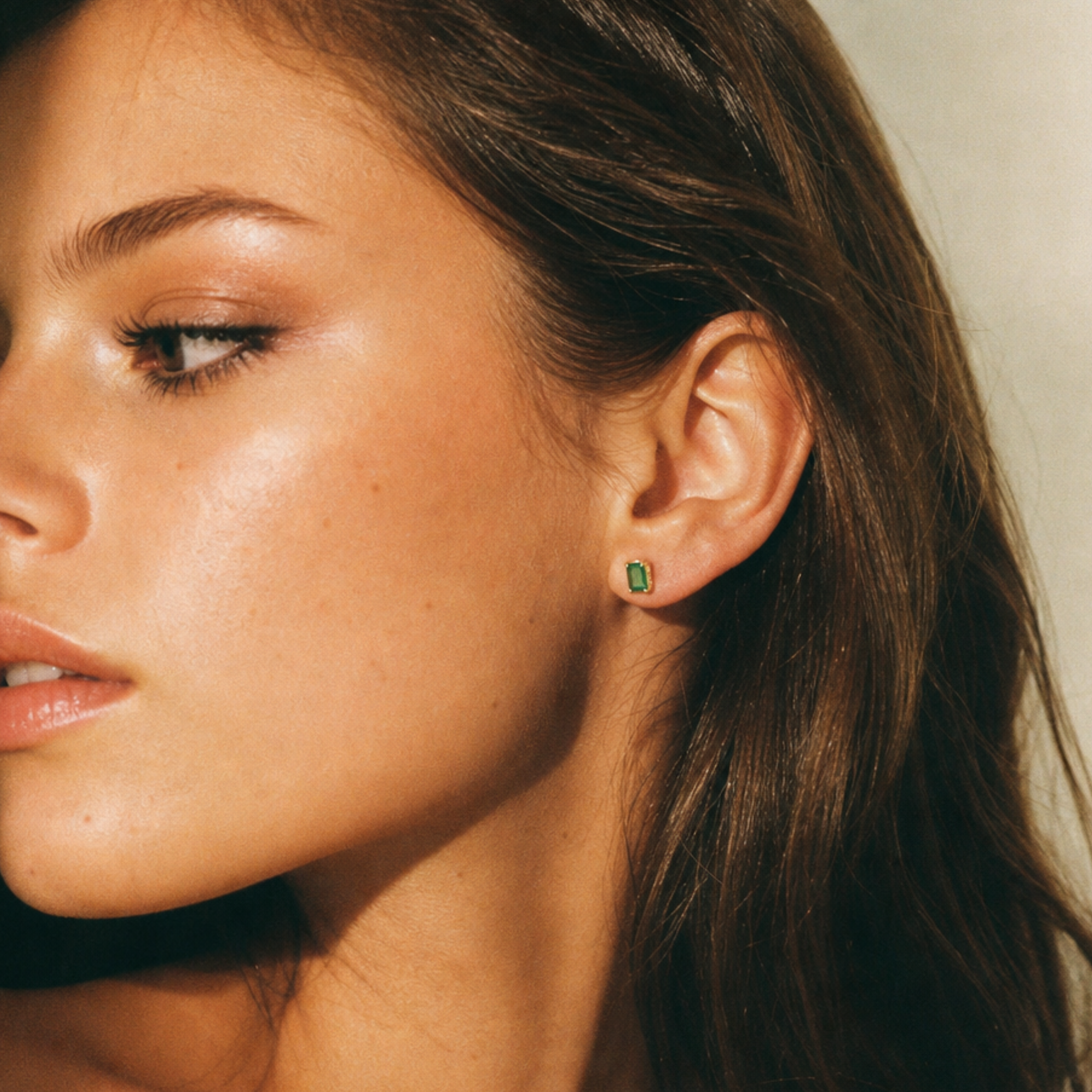 The Hidden Halo Stud | Lab-Grown Emerald and Diamond