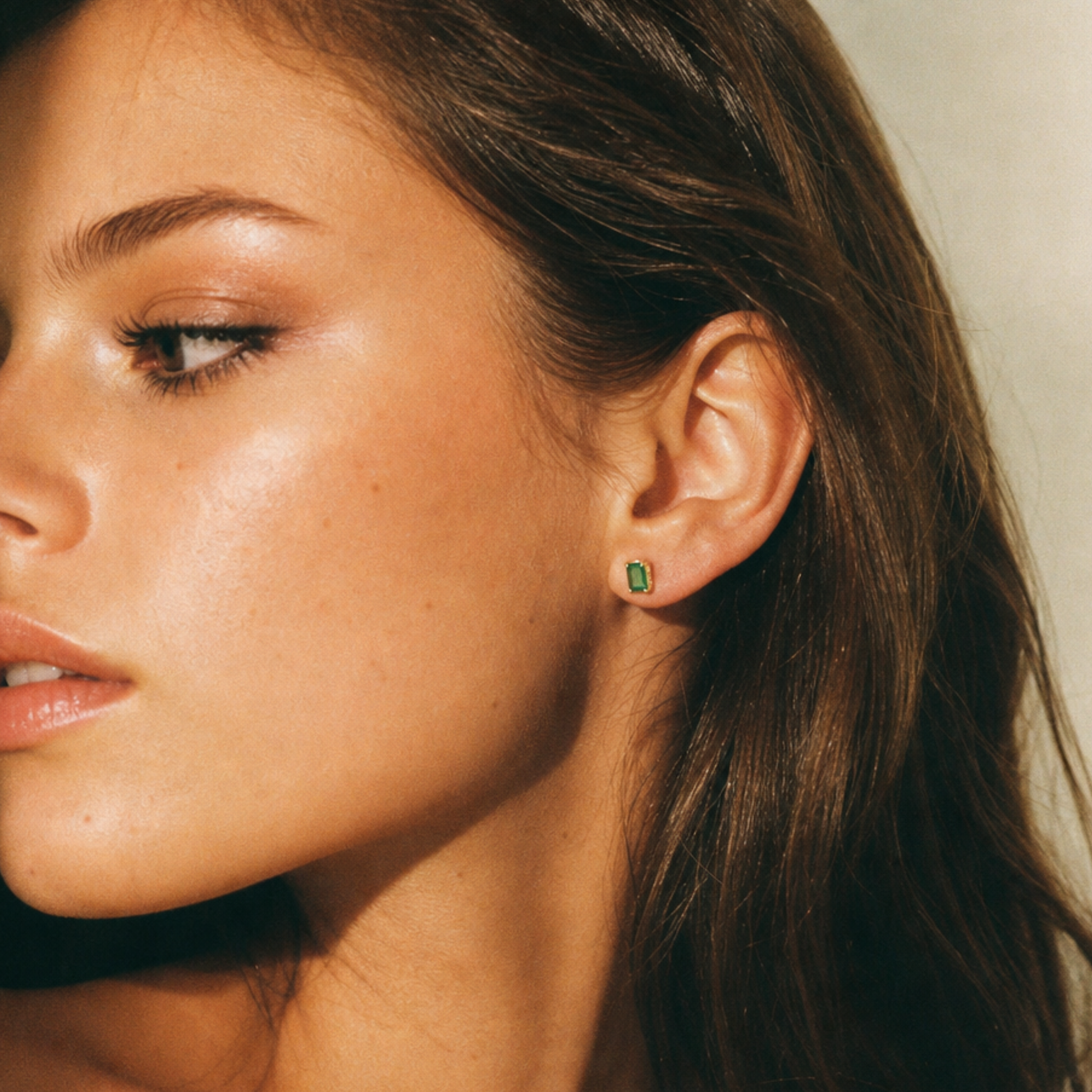 The Hidden Halo Stud | Lab-Grown Emerald and Diamond