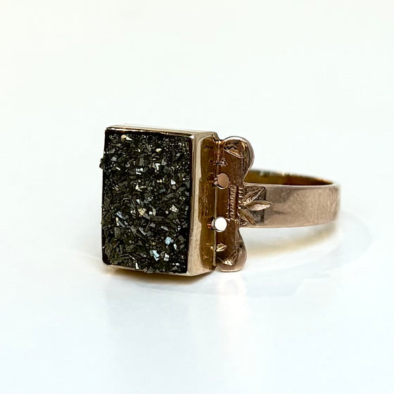 Yellow Gold Pyrite Ring