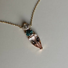  Morganite, Moonstone, and Topaz Necklace