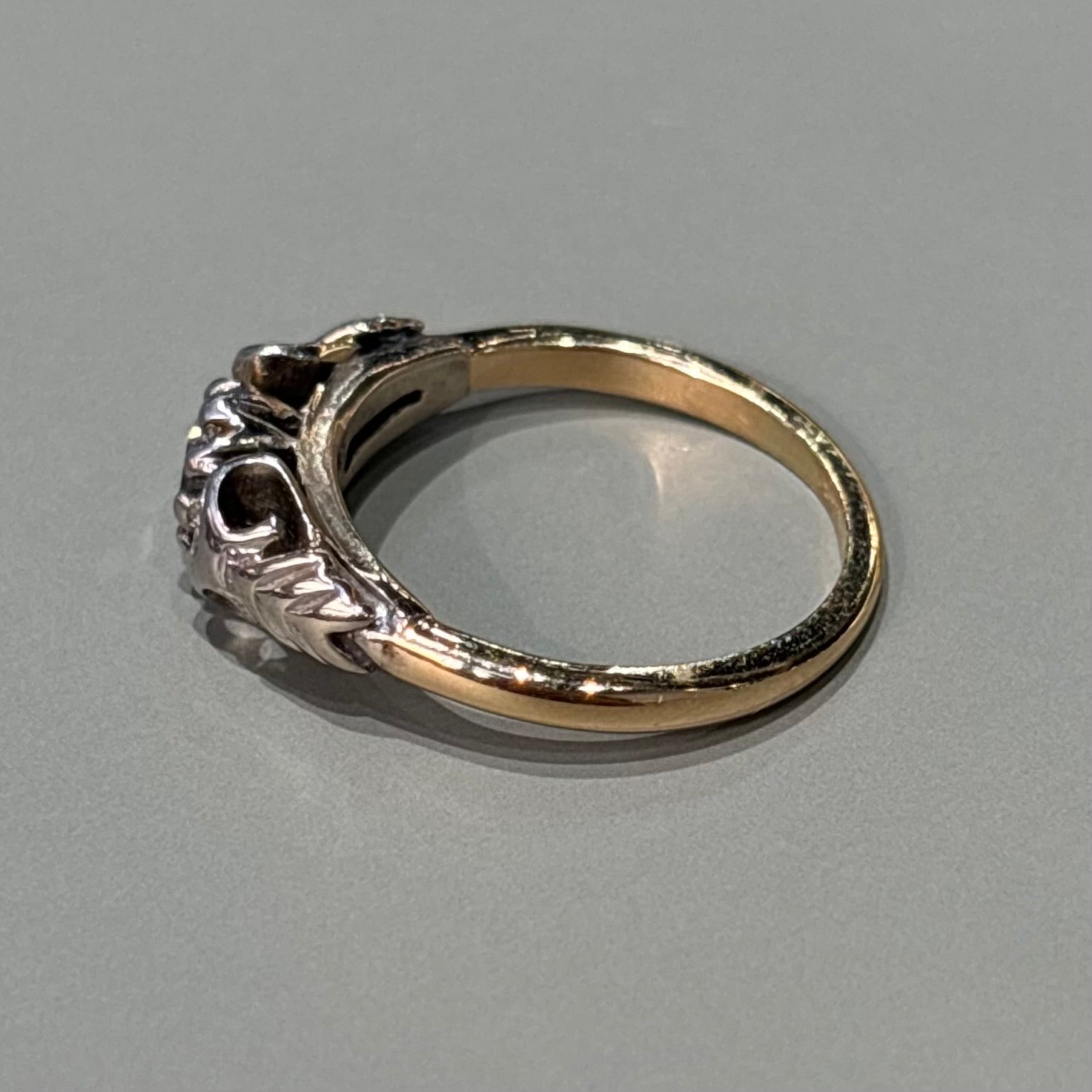 0.35CT Old European Cut Diamond Arrow Tree Ring | Vintage