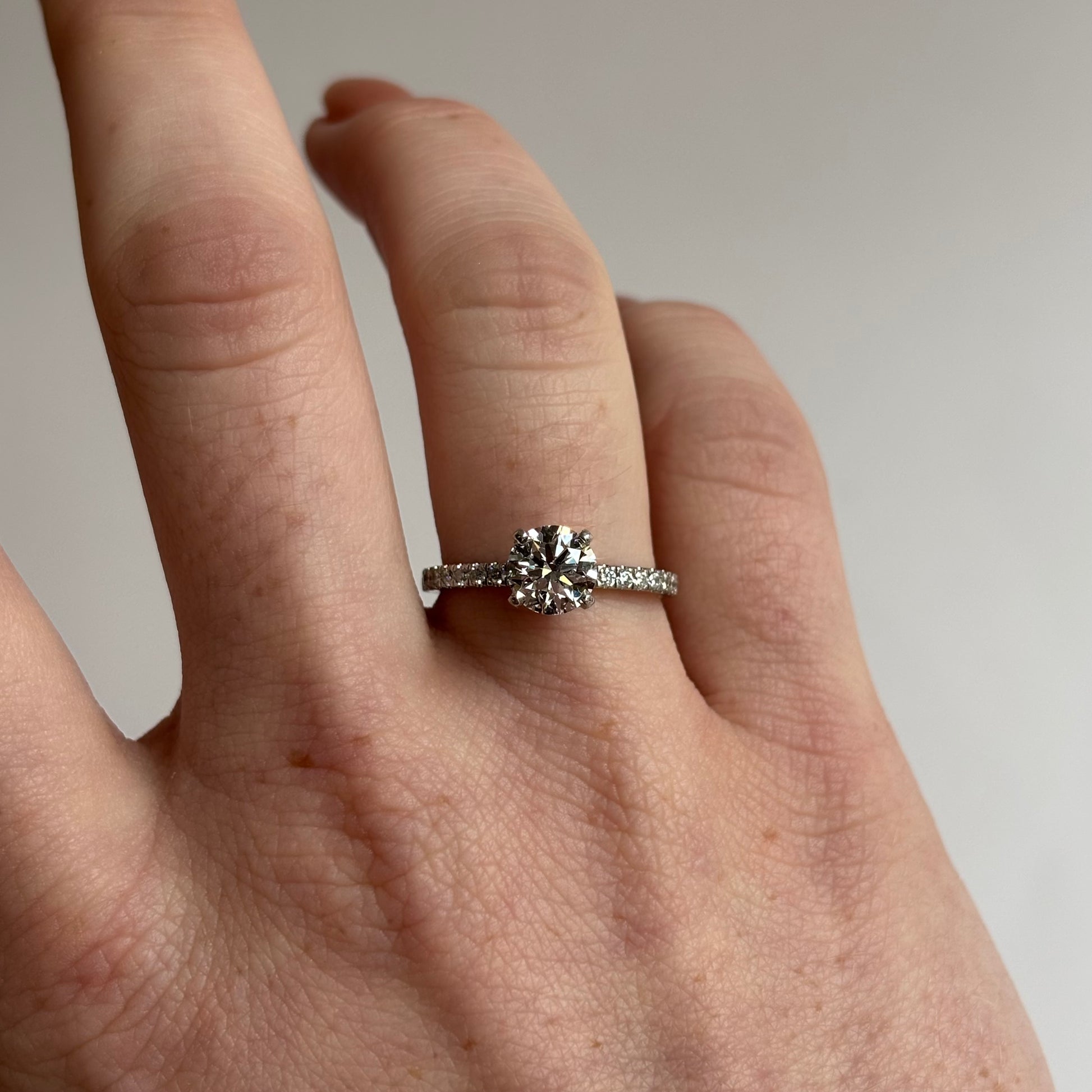 Lab-Grown Diamond Engagement Ring | 1.04 CT | 14K White Gold | D Color, VVS2 Clarity | IGI Certified