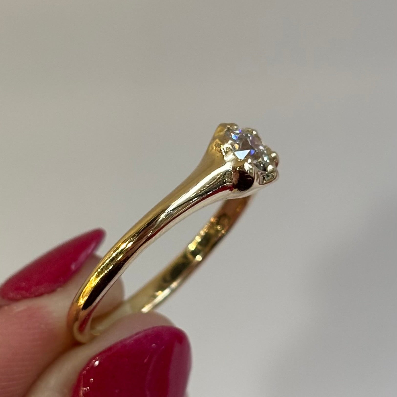 0.38ct Old European Cut Diamond Engagement Ring | 14K Yellow Gold | Vintage