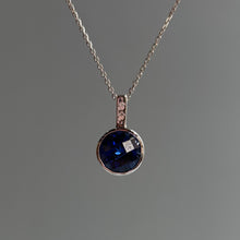  Sapphire Checkerboard Pendant