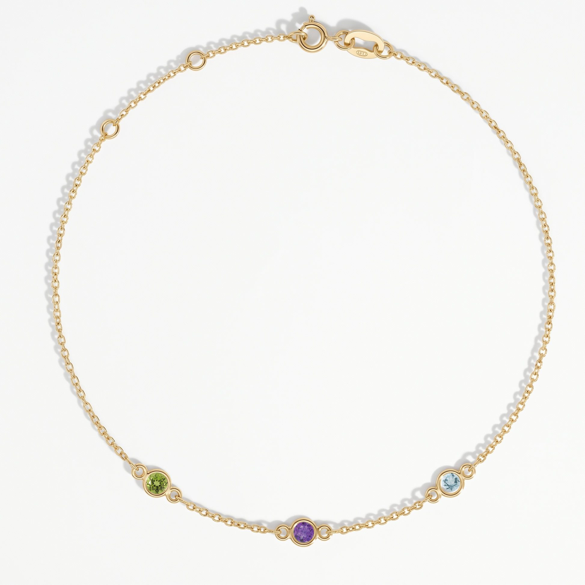 The Three Station Bracelet | Cable Chain