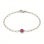 The Paperclip Bezel Bracelet | Pink Tourmaline