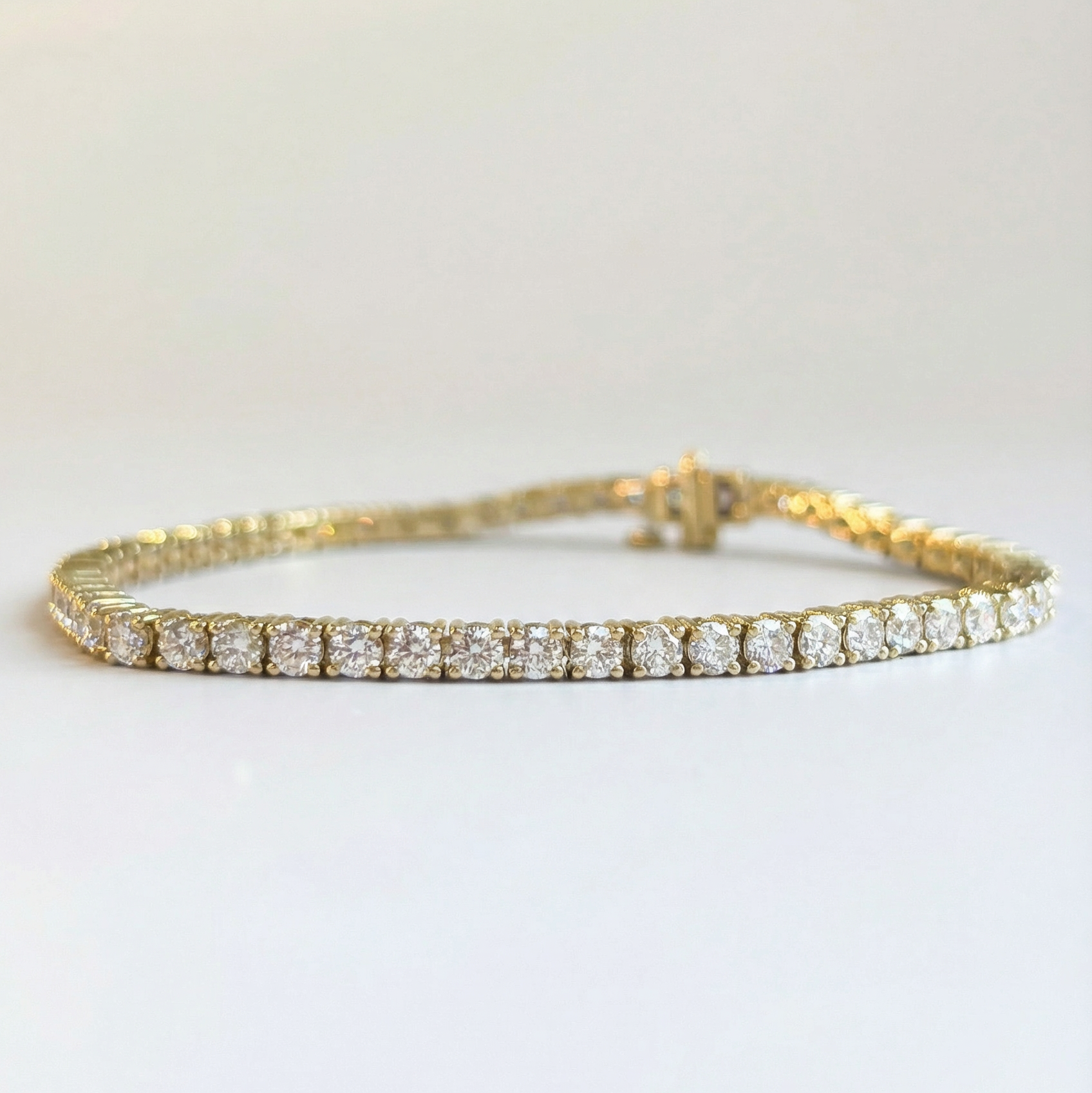 5.60 CTW Lab-Grown Diamond Tennis Bracelet | 14K Yellow and White Gold