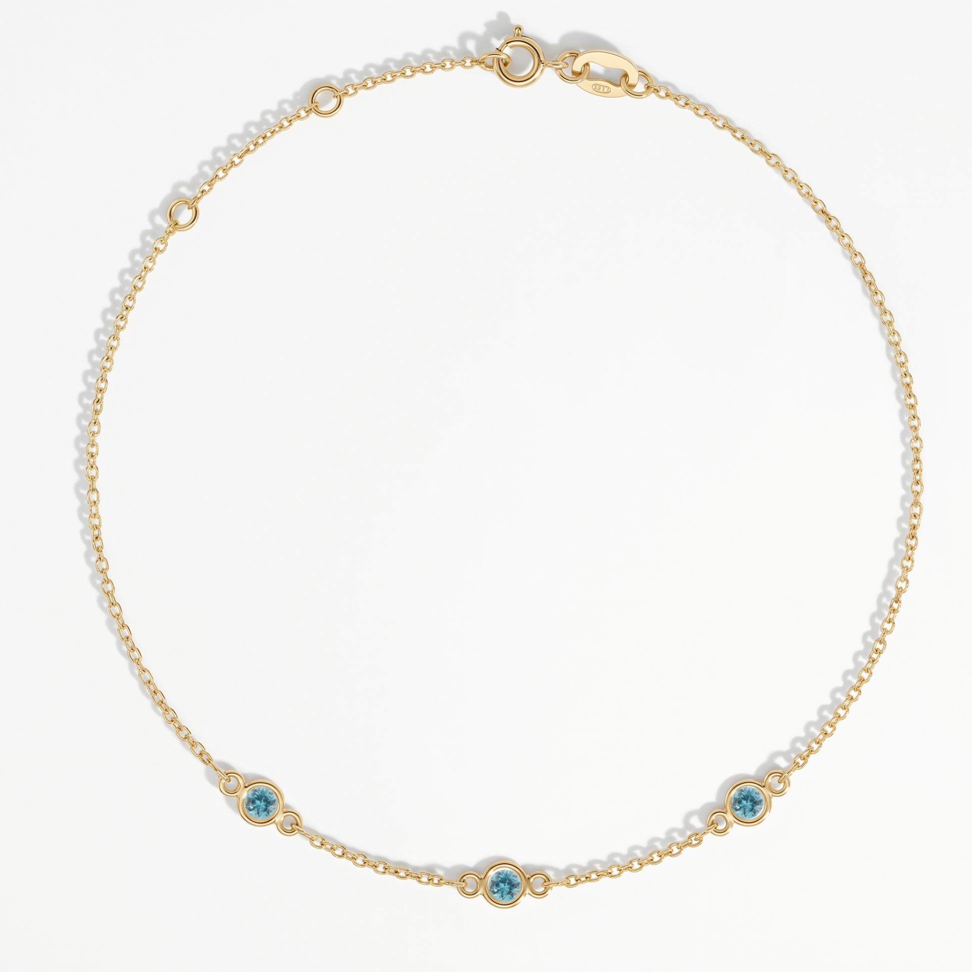 The Three Station Bracelet | Cable Chain