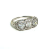 Art Deco Three Stone Diamond Engagement Ring 1.10 ct - Circa 1920