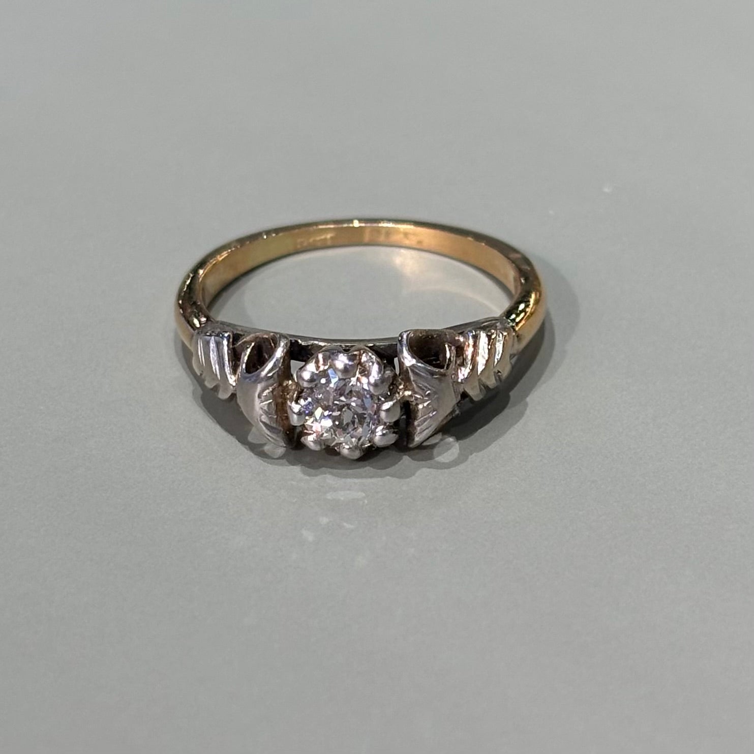 0.35CT Old European Cut Diamond Arrow Tree Ring | Vintage