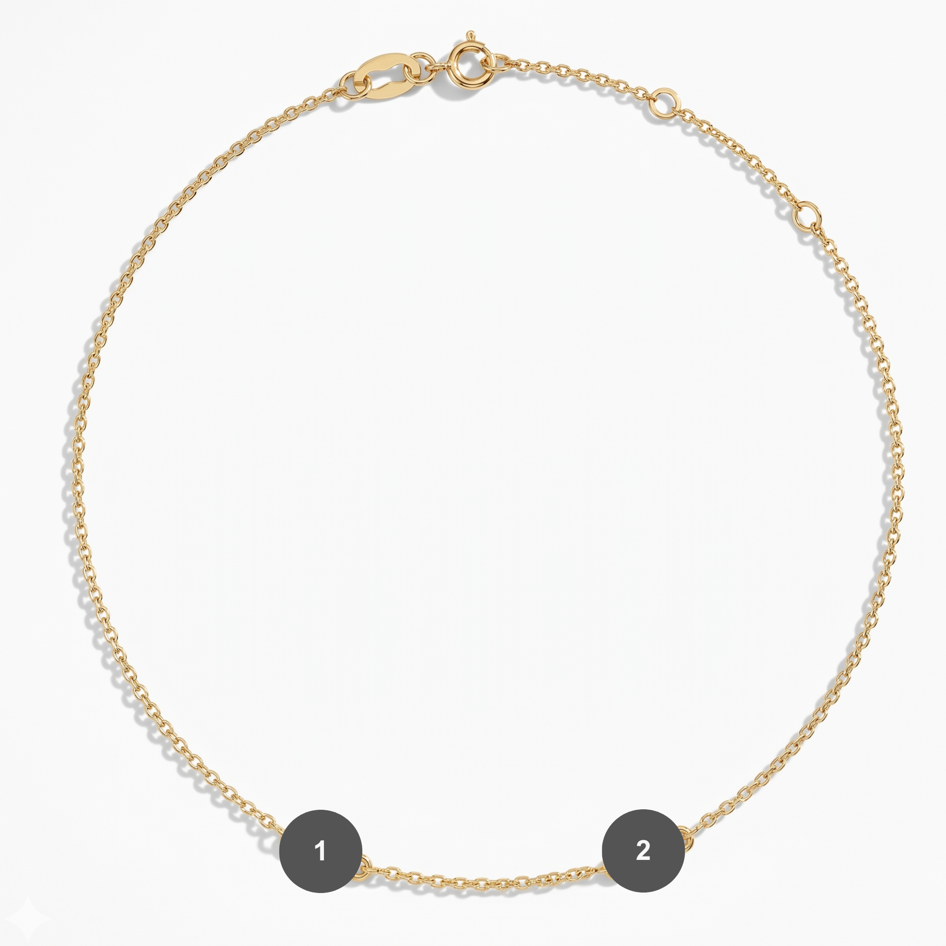 The Two Station Bracelet | Cable Chain