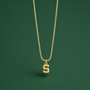 Small Block S Necklace | Sterling Silver Gold Plated