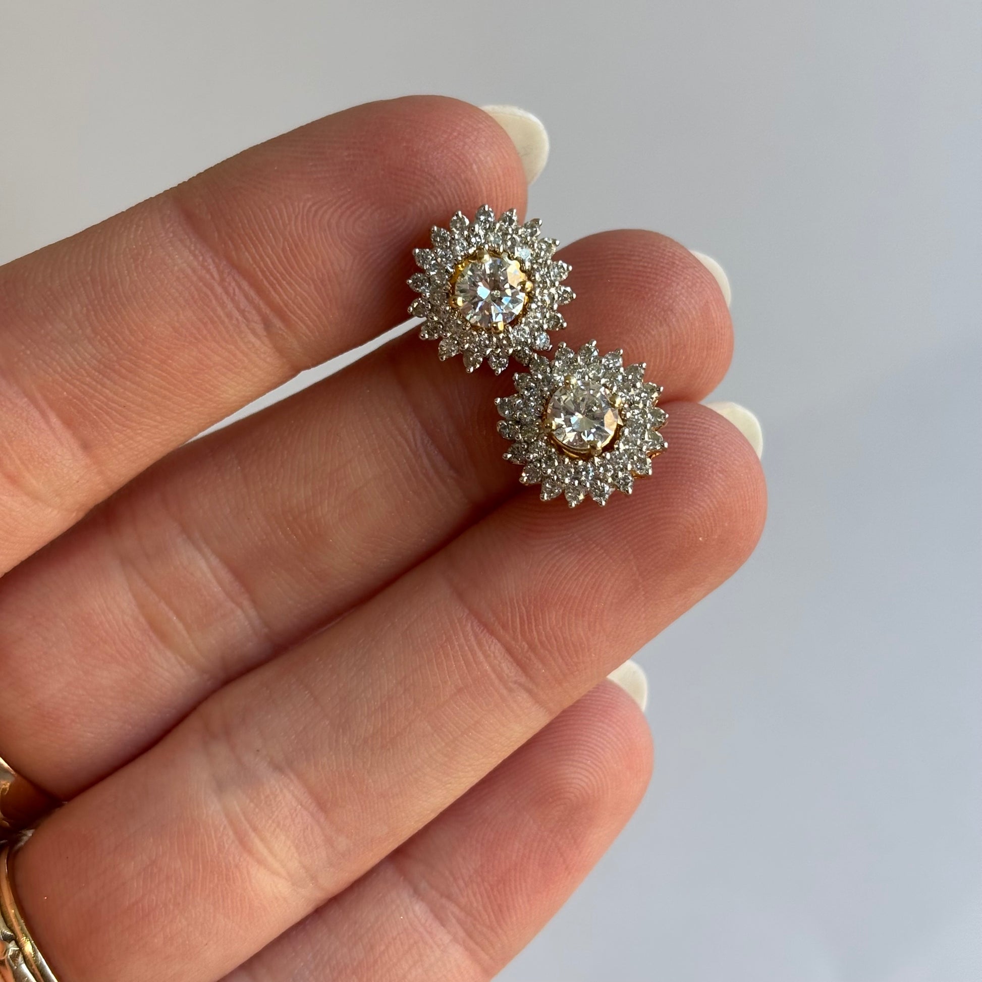 Natural Diamond Halo Earring Jackets | 0.75 CTW | 14K Yellow Gold